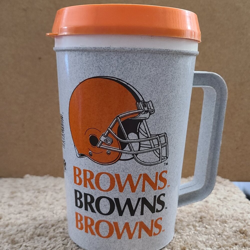 Vintage Cleveland Browns NFL Team Travel Cup Plastic Mug